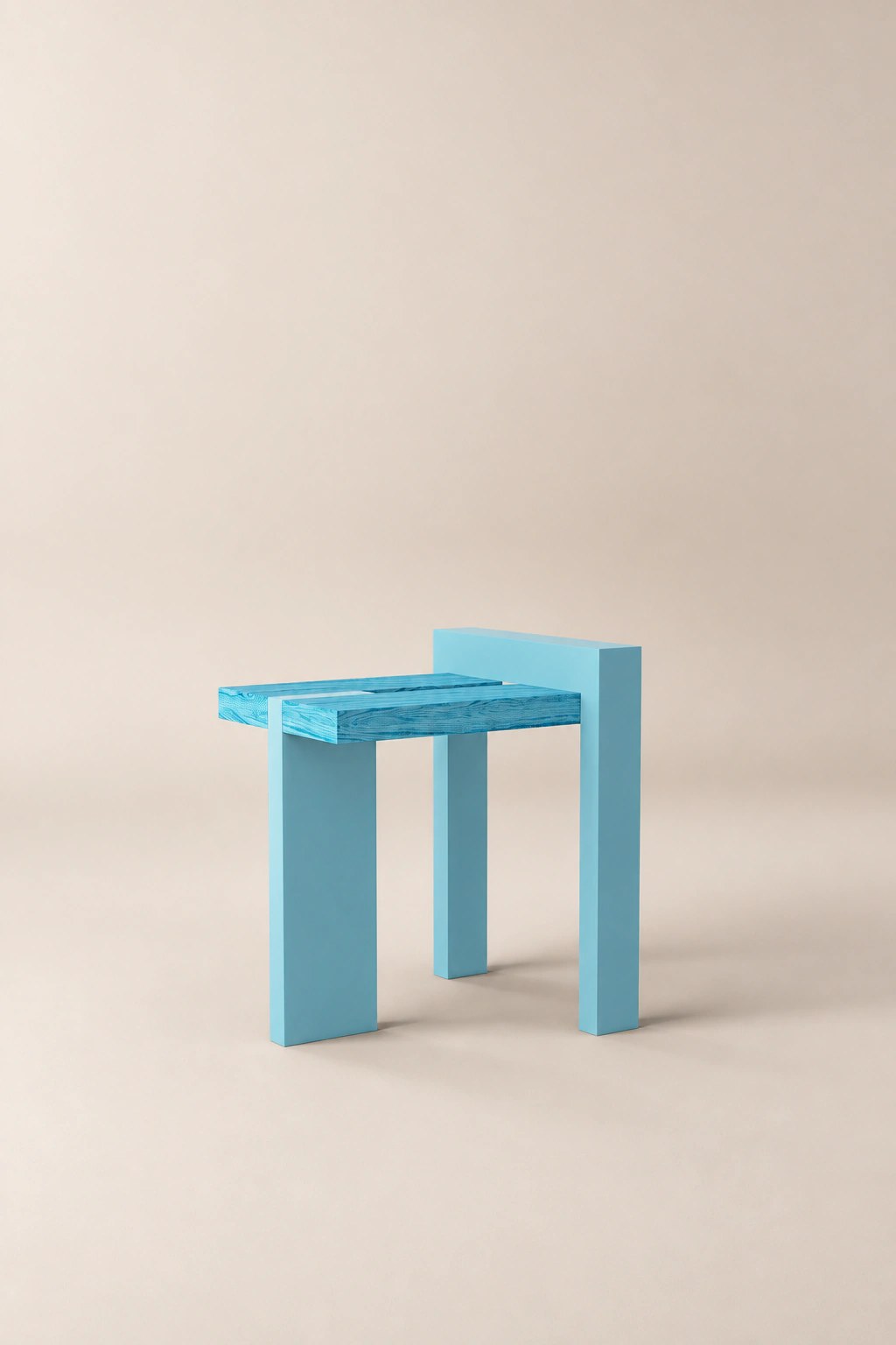 Banco de madera pintada celeste, Par en Par